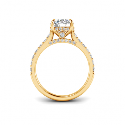 2 Ct Round Lab Diamond & 0.42 Ctw Gala Hidden Halo Engagement Ring
