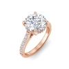 5 Ct Round Colorless Lab Diamond & 0.42 Ctw Gala Hidden Halo Engagement Ring