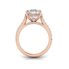 5 Ct Round Colorless Lab Diamond & 0.42 Ctw Gala Hidden Halo Engagement Ring