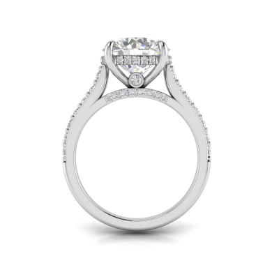 2.92 Ctw Round CZ Gala Hidden Halo Engagement Ring