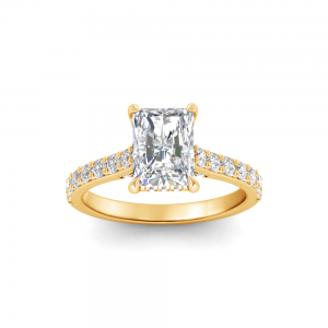 2 Ct Radiant Lab Diamond & 0.42 Ctw Gala Hidden Halo Engagement Ring