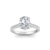 3 Ct Oval Lab Diamond & 0.42 Ctw Gala Hidden Halo Engagement Ring