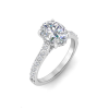 3 Ct Oval Lab Diamond & 0.42 Ctw Gala Hidden Halo Engagement Ring