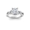1.5 Ct Cushion Lab Diamond & 0.16 Ctw Marquise Diamond Vine Engagement Ring