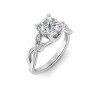 1.5 Ct Cushion Lab Diamond & 0.16 Ctw Marquise Diamond Vine Engagement Ring