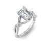2 Ct Emerald Lab Diamond & 0.16 Ctw Marquise Diamond Vine Engagement Ring