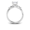 2 Ct Emerald Lab Diamond & 0.16 Ctw Marquise Diamond Vine Engagement Ring