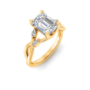 1.16 Ctw Emerald Diamond & Marquise Vine Engagement Ring