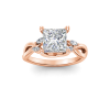 1 Ct Princess Lab Diamond & 0.16 Ctw Marquise Diamond Vine Engagement Ring