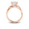 1 Ct Princess Lab Diamond & 0.16 Ctw Marquise Diamond Vine Engagement Ring