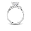 1.5 Ct Princess Lab Diamond & 0.16 Ctw Marquise Diamond Vine Engagement Ring