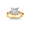 2.5 Ct Princess Lab Diamond & 0.16 Ctw Marquise Diamond Vine Engagement Ring
