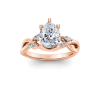 1 Ct Pear Moissanite & 0.16 Ctw Marquise Diamond Vine Engagement Ring