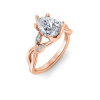 1 Ct Pear Moissanite & 0.16 Ctw Marquise Diamond Vine Engagement Ring