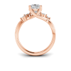 1 Ct Pear Moissanite & 0.16 Ctw Marquise Diamond Vine Engagement Ring