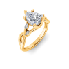1.66 Ctw Pear Diamond & Marquise Vine Engagement Ring