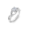 1.5 Ct Round Moissanite & 0.16 Ctw Marquise Diamond Vine Engagement Ring
