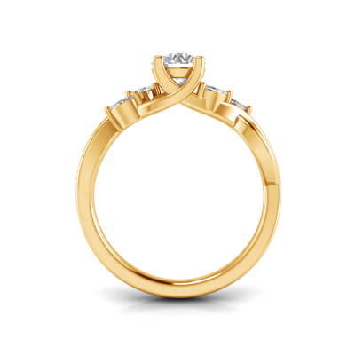1.16 Ctw Round Diamond & Marquise Vine Engagement Ring
