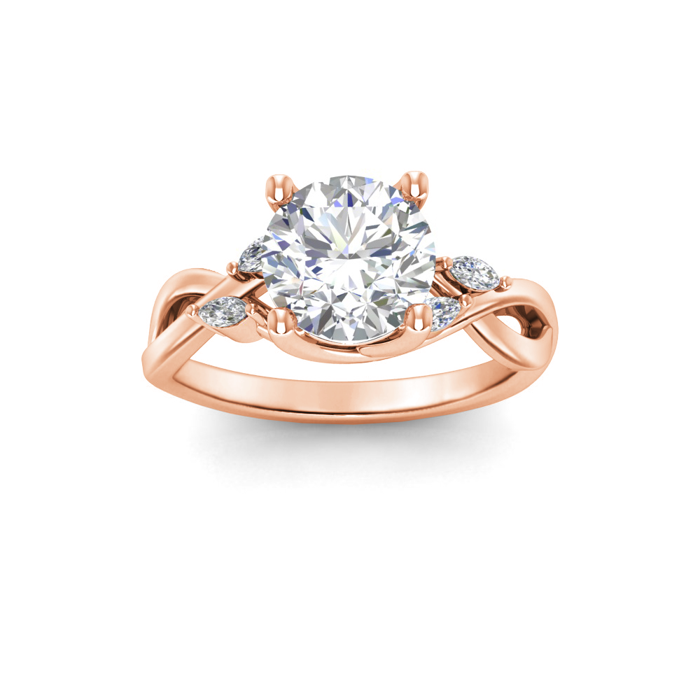2.16 Ctw Round Diamond & Marquise Vine Engagement Ring