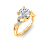 2.5 Ct Round Lab Diamond & 0.16 Ctw Marquise Diamond Vine Engagement Ring