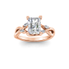 3 Ct Radiant Lab Diamond & 0.16 Ctw Marquise Diamond Vine Engagement Ring