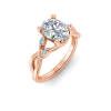 3 Ct Oval Moissanite & 0.16 Ctw Marquise Diamond Vine Engagement Ring