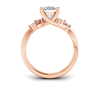 3 Ct Oval Moissanite & 0.16 Ctw Marquise Diamond Vine Engagement Ring