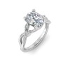 2 Ct Oval Lab Diamond & 0.16 Ctw Marquise Diamond Vine Engagement Ring
