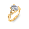 1 Ct Oval Lab Diamond & 0.16 Ctw Marquise Diamond Vine Engagement Ring