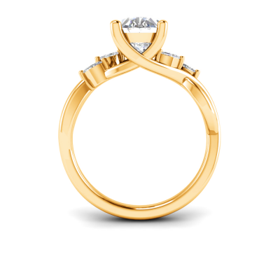 2 Ct Oval Lab Diamond & 0.16 Ctw Marquise Diamond Vine Engagement Ring