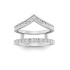 Moissanite Channel Set Chevron & Pavé Band Ring Jacket