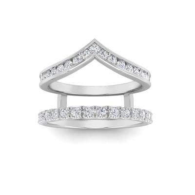 Moissanite Channel Set Chevron & Pavé Band Ring Jacket