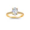 2 Ct Oval Lab Diamond & .28 Ctw Diamond Milgrain Bezel Hidden Halo Engagement Ring