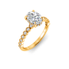 2 Ct Oval Moissanite & .28 Ctw Diamond Milgrain Bezel Hidden Halo Engagement Ring