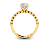 2 Ct Oval Moissanite & .28 Ctw Diamond Milgrain Bezel Hidden Halo Engagement Ring