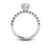 2 Ct Oval Moissanite & .28 Ctw Diamond Milgrain Bezel Hidden Halo Engagement Ring
