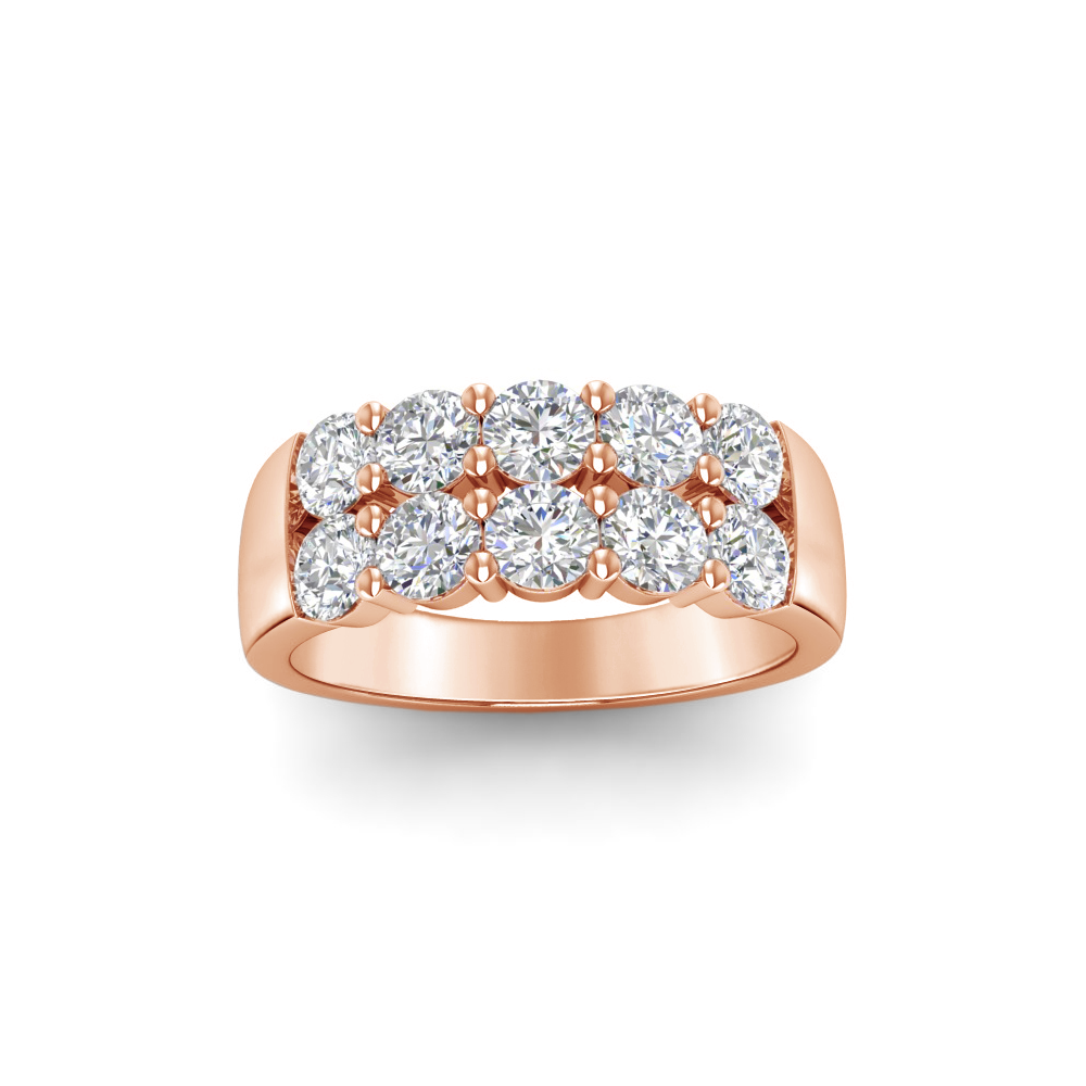 1.50 Ctw Moissanite Double Row Band