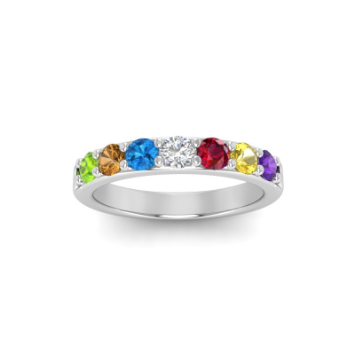 7 Stone Birthstone Ring