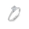 1 Ct Cushion Lab Diamond & .27 Ctw Diamond Surprise Pavé Cathedral Engagement Ring