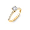 1.5 Ct Cushion Lab Diamond & .27 Ctw Diamond Surprise Pavé Cathedral Engagement Ring