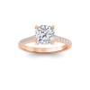 2.5 Ct Cushion Lab Diamond & .27 Ctw Diamond Surprise Pavé Cathedral Engagement Ring