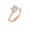 2.5 Ct Cushion Lab Diamond & .27 Ctw Diamond Surprise Pavé Cathedral Engagement Ring