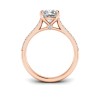 2.5 Ct Cushion Lab Diamond & .27 Ctw Diamond Surprise Pavé Cathedral Engagement Ring