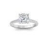 2 Ct Cushion Moissanite & .27 Ctw Diamond Surprise Pavé Cathedral Engagement Ring