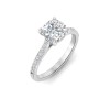 2 Ct Cushion Moissanite & .27 Ctw Diamond Surprise Pavé Cathedral Engagement Ring