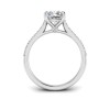 2 Ct Cushion Moissanite & .27 Ctw Diamond Surprise Pavé Cathedral Engagement Ring