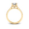 2 Ct Cushion Lab Diamond & .27 Ctw Diamond Surprise Pavé Cathedral Engagement Ring