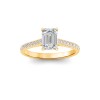 1.77 Ctw Emerald CZ Surprise Pavé Cathedral Engagement Ring