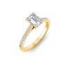 1.77 Ctw Emerald CZ Surprise Pavé Cathedral Engagement Ring