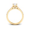 1.77 Ctw Emerald CZ Surprise Pavé Cathedral Engagement Ring